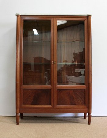 Vitrine Toutes Faces en Acajou massif, style Louis XVI – Fin XIXe