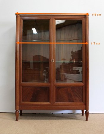 Vitrine Toutes Faces en Acajou massif, style Louis XVI – Fin XIXe