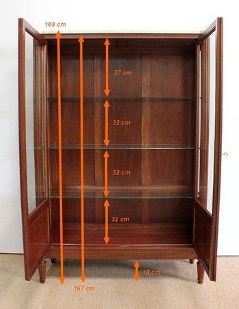 Vitrine Toutes Faces en Acajou massif, style Louis XVI – Fin XIXe