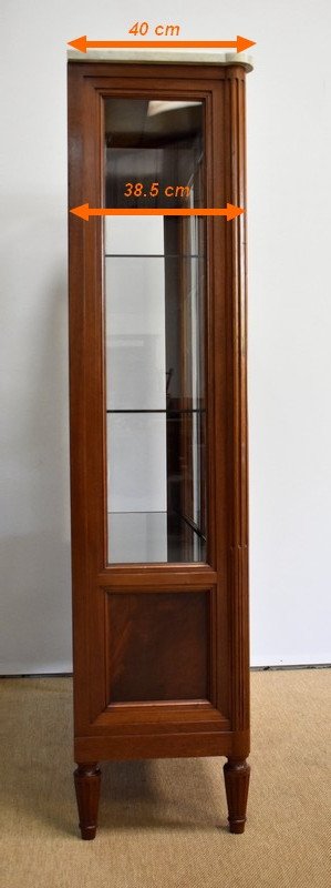 Vitrine Toutes Faces en Acajou massif, style Louis XVI – Fin XIXe