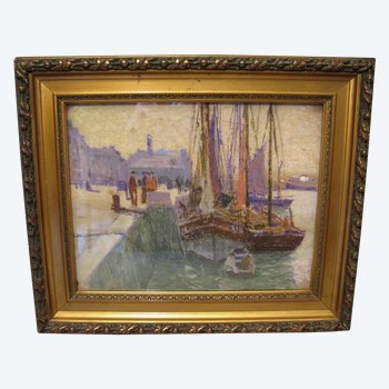 Marine pastel from the beginning of the 20th century