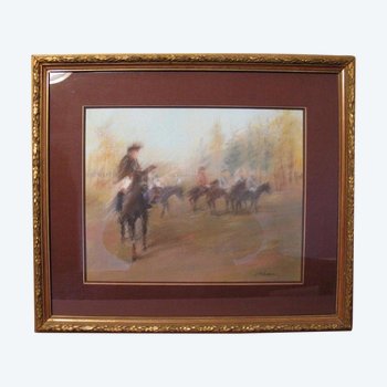 Pastel Cossack riders 20 th century