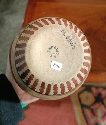 Vase - Steinzeug Aus Ciboure - R.F- M. David- Um 1950