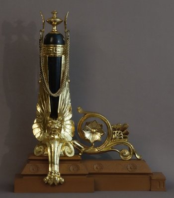 Pair Of Large Antique Style Andirons 19th Century