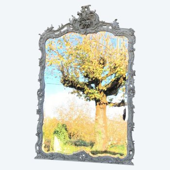 Large Louis XV style mirror in wood from the 19th century