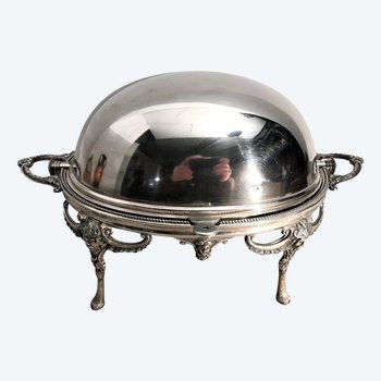 Vegetable bain marie in silver plated metal from the 19th century