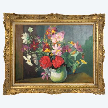 Oil painting to the italian painter Adolfo Busi