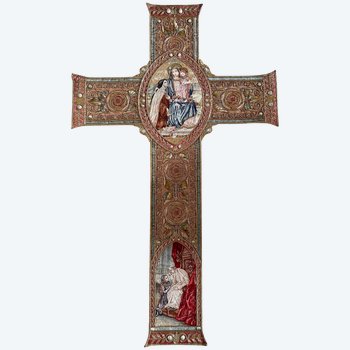 GEBROCHENES ORFROI-KREUZ, seltene Darstellung von Leo XIII.