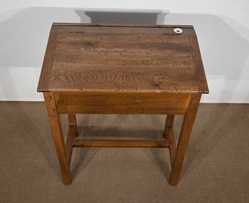 Petit Pupitre d’Écolier en Chêne et Pin – 1920