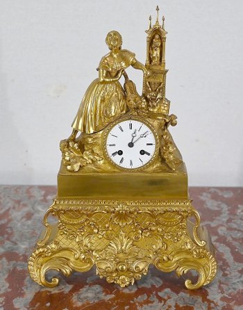 Gilt bronze clock, Napoleon III period - Mid 19th century