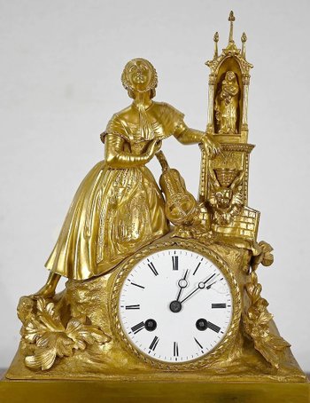Gilt bronze clock, Napoleon III period - Mid 19th century