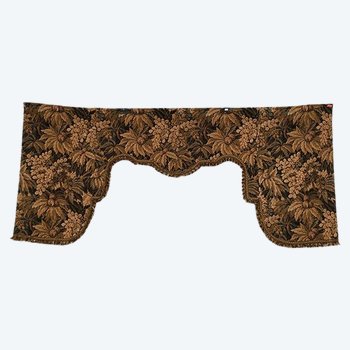 Large valance, wool tapestry with foliage decoration end of XIXth century