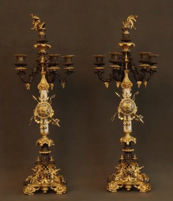 Pair Of Girandoles With Trophies 1820