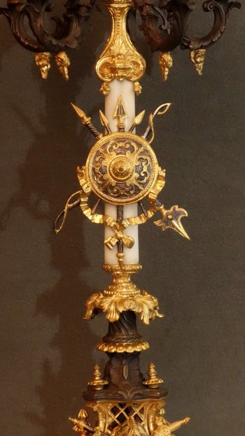 Pair Of Girandoles With Trophies 1820