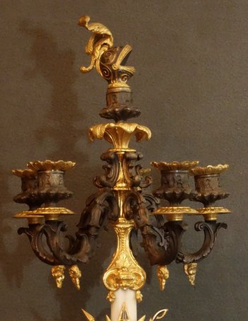 Pair Of Girandoles With Trophies 1820