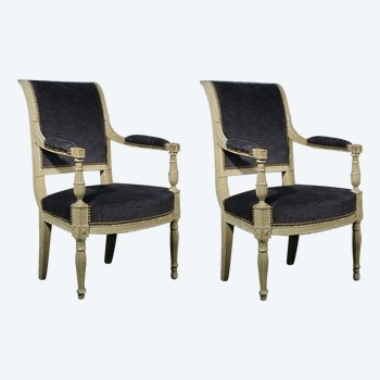 Pair of 18th century Directoire armchairs Completely period