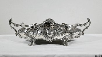 Silver plated bronze planter, Louis XV style - 2nd half XIXth century