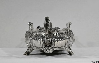 Silver plated bronze planter, Louis XV style - 2nd half XIXth century