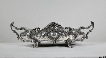 Silver plated bronze planter, Louis XV style - 2nd half XIXth century