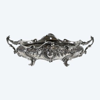 Silver plated bronze planter, Louis XV style - 2nd half XIXth century