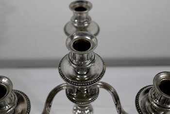 Pair of Silver Bronze Candlesticks - End of XIXth century