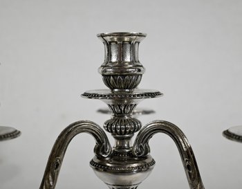 Pair of Silver Bronze Candlesticks - End of XIXth century