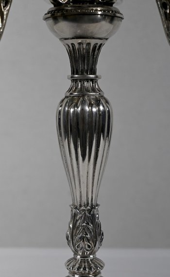 Pair of Silver Bronze Candlesticks - End of XIXth century