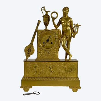 Clock in gilded bronze, stamped " Leroy Palais Royal ", Empire period - Early 19th century