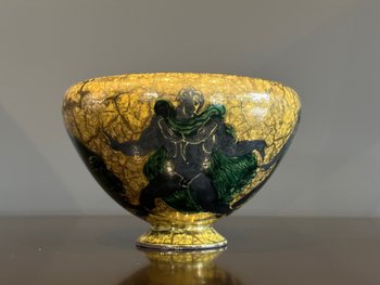 Jean Mayodon (1893 - 1967), Coupe Décor à  l'Antique En Céramique Emaillée Sèvres