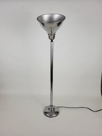 Art-Deco-Lampe aus verchromtem Metall aus den 1930er Jahren