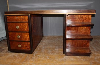 Scrivania d'epoca Art Déco in palissandro del 1930 circa