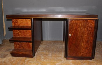 Scrivania d'epoca Art Déco in palissandro del 1930 circa