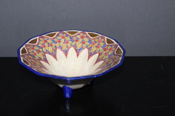 Tazza in smalto Art Déco di Longwy, 1930 circa
