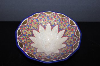 Tazza in smalto Art Déco di Longwy, 1930 circa