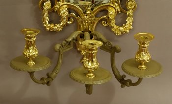 Coppia di importanti applique in stile Luigi XIV