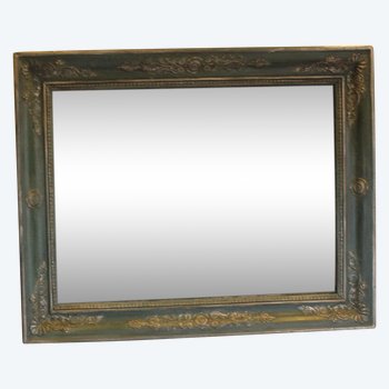 Petit Miroir Rectangle Empire Patine Et Glace Mercure 54 X68 Cm