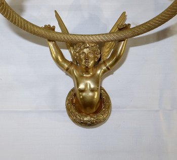 Paar Kerzenhalter-Wandleuchten aus vergoldeter Bronze, Empire - Anfang 19.