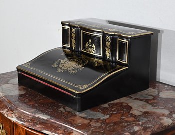 Blackened Wood Traveller's Writing Table, Napoleon III period - Mid 19th century