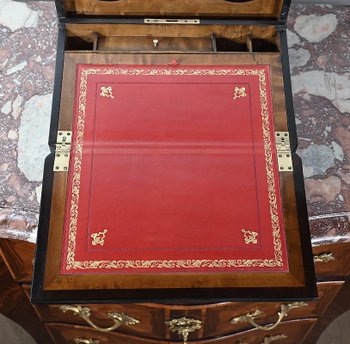 Blackened Wood Traveller's Writing Table, Napoleon III period - Mid 19th century