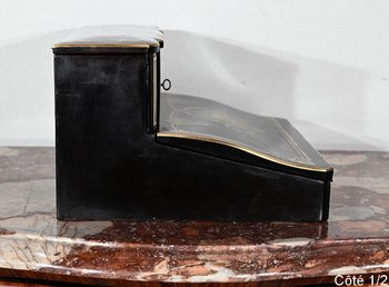 Blackened Wood Traveller's Writing Table, Napoleon III period - Mid 19th century