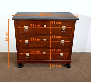 Petite Commode en Acajou de Cuba, Retour d’Égypte Empire – Début XIXe