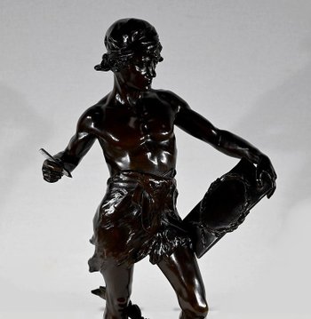 Importante "Allegoria della Poesia" in bronzo, di E. Drouot - 1900