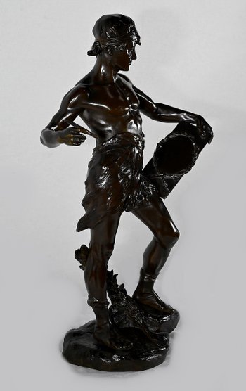 Importante "Allegoria della Poesia" in bronzo, di E. Drouot - 1900