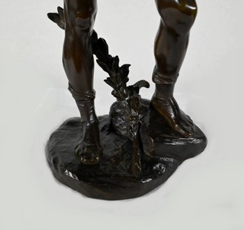 Importante "Allegoria della Poesia" in bronzo, di E. Drouot - 1900