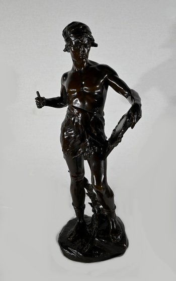 Importante "Allegoria della Poesia" in bronzo, di E. Drouot - 1900