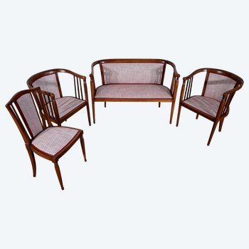 Art deco living room set in solid Beech - 1940