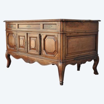 Bureau Forme Mazarin Louis XV En Noyer d'époque XVIIIème