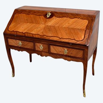 Bureau de Pente en Acajou et Bois de Rose, époque Régence / Louis XV - XVIIIe