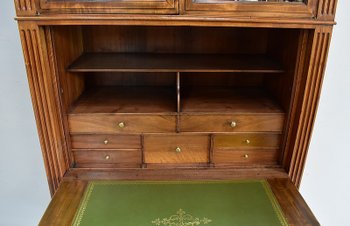 Guillotine Secretary in Blond Walnut, Louis XVI period - End of XVIIIth century