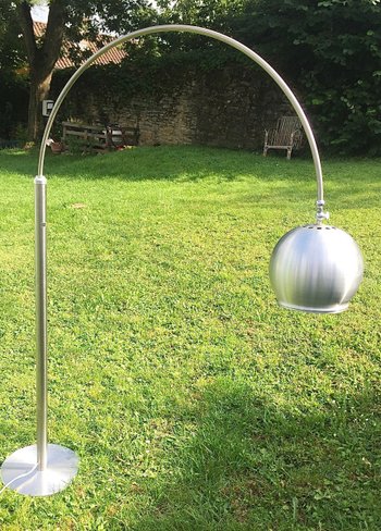 Arc Stainless Steel Floor Lamp Italy Circa 70
